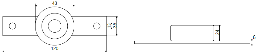 Apatinis nukreipiantysis plastikinis ratukas.