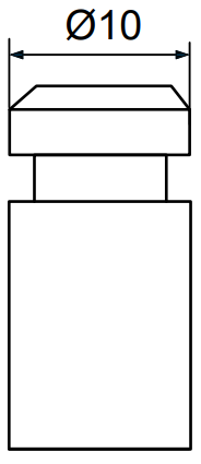 Ąšis ø10mm baldiniam ratukui.