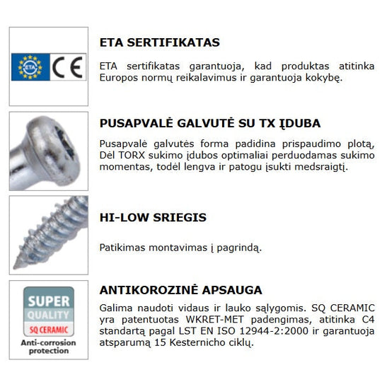 Betonsraigtis termoizoliaciniams kaisciams savybes
