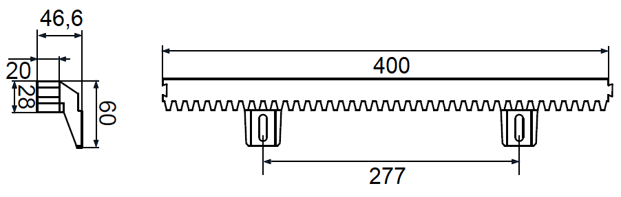 Krumpliaratine juosta l 400mm.