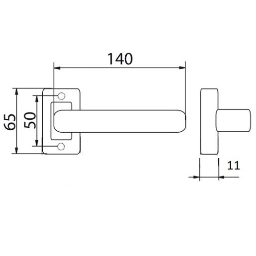 Nerūdijančio plieno rankena.