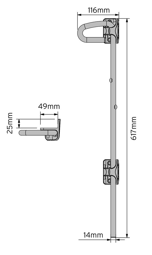 D&D Technologies fiksatorius mediniams vartams rakinamas pakabinama spyna.