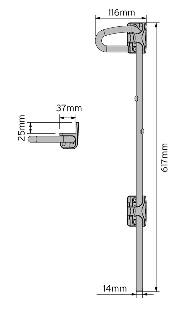 D&D Technologies fiksatorius metaliniams vartams rakinamas pakabinama spyna.