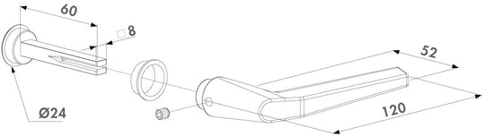 Rankena Locinox vienpuse aliuminio M tipo brezinys
