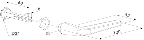 Rankena Locinox vienpuse aliuminio M tipo brezinys
