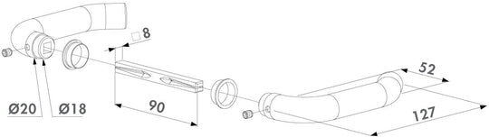 Locinox nerudijancio plieno rankenos i tipo.