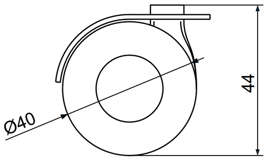 Ratukas baldinis pasukamas ø40mm.