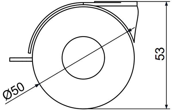 Ratukas baldinis pasukamas ø50mm.