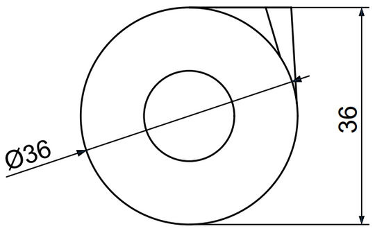 Ratukas baldinis pasukamas gumuotas ø36mm.