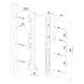 Locinox SFKO-V ir SFKO-V-5060 atramos-gaudytuvo matmenys ir montavimo schema